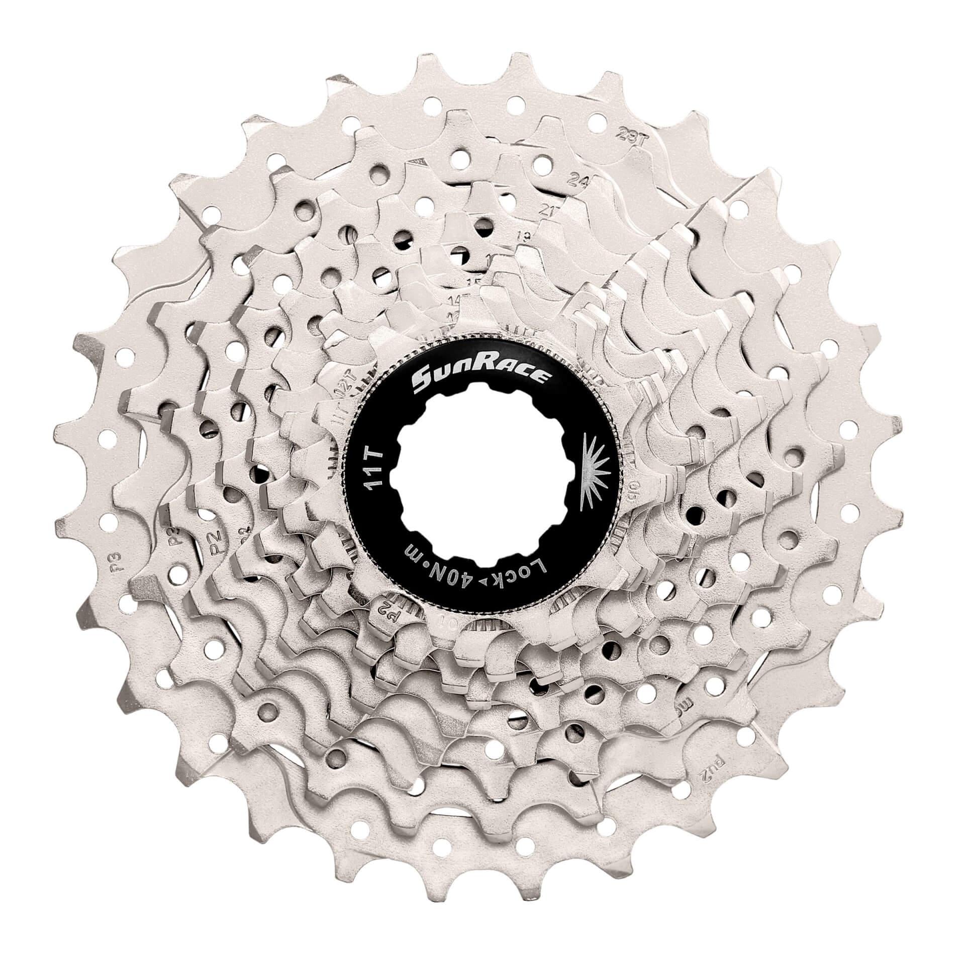 Кассета 10-k 11-28T SUN RACE RS1 стальной паук Metallic Silver