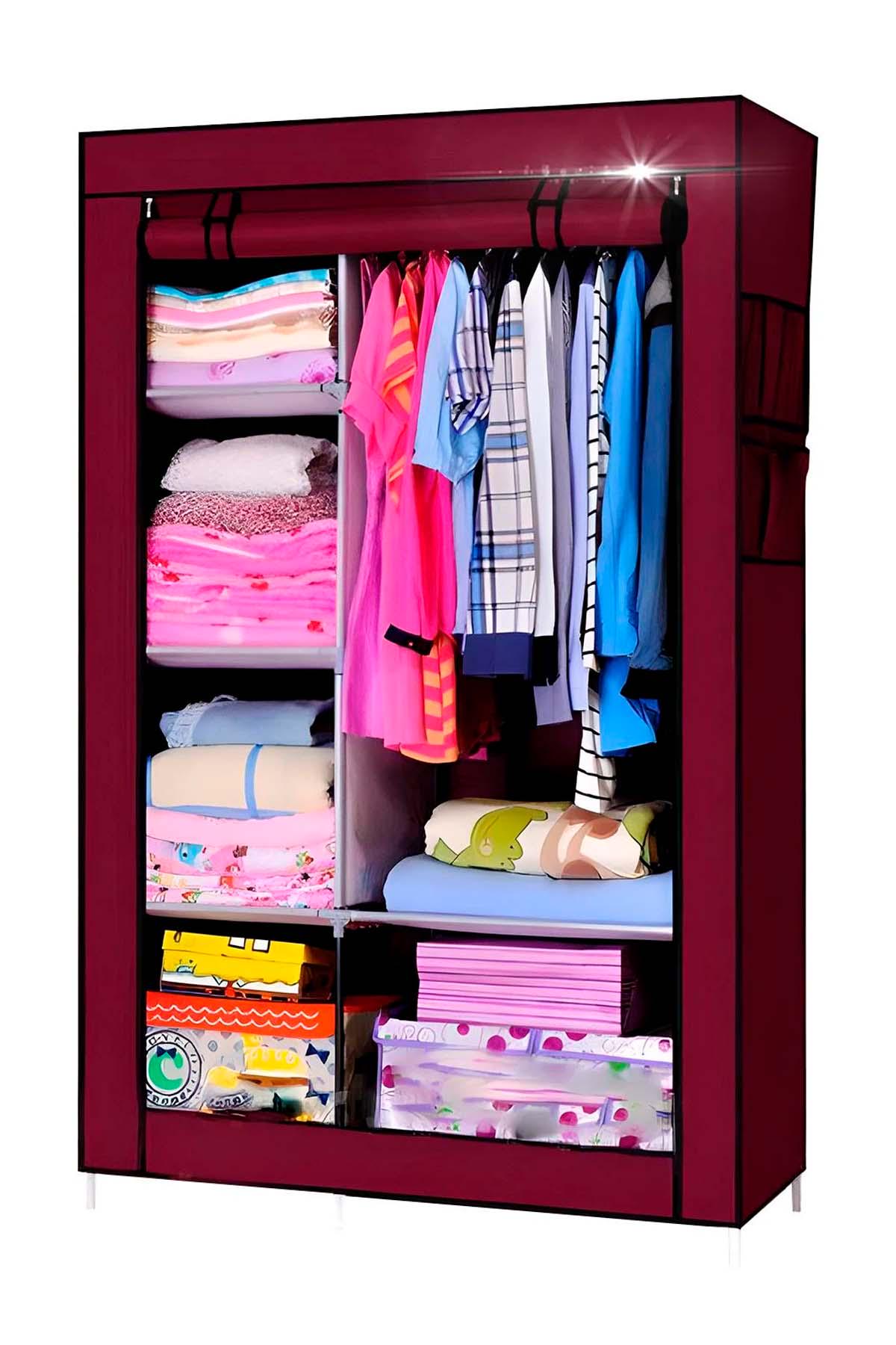 Шкаф портативный-органайзер для одежды тканевый BRS Burgundy (378254316)
