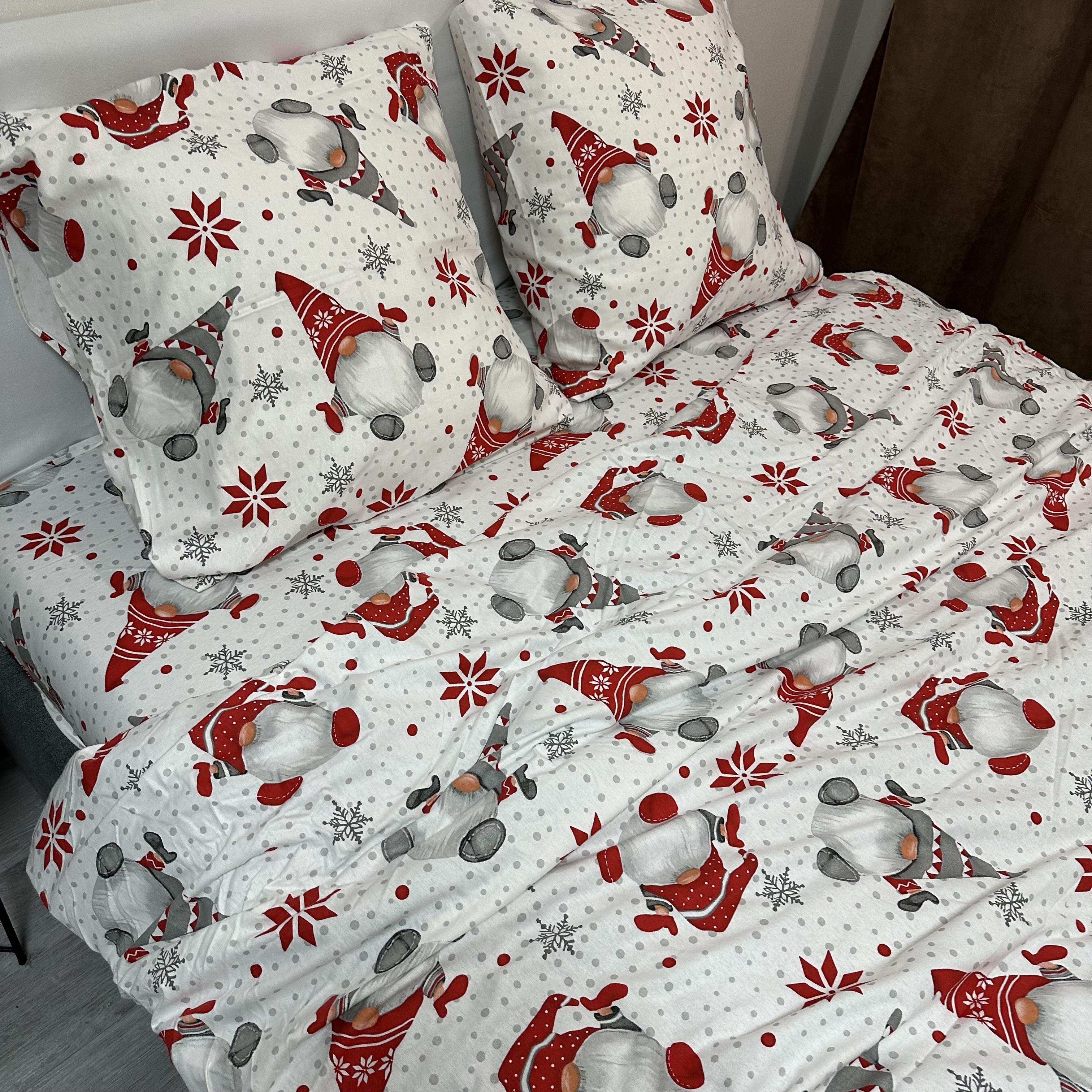 Комплект постільної білизни байкова Зимовий євро Білий (байка 9-3) - фото 6 Комплект постільної білизни байкова Зимовий євро Білий (байка 9-3) - фото 6