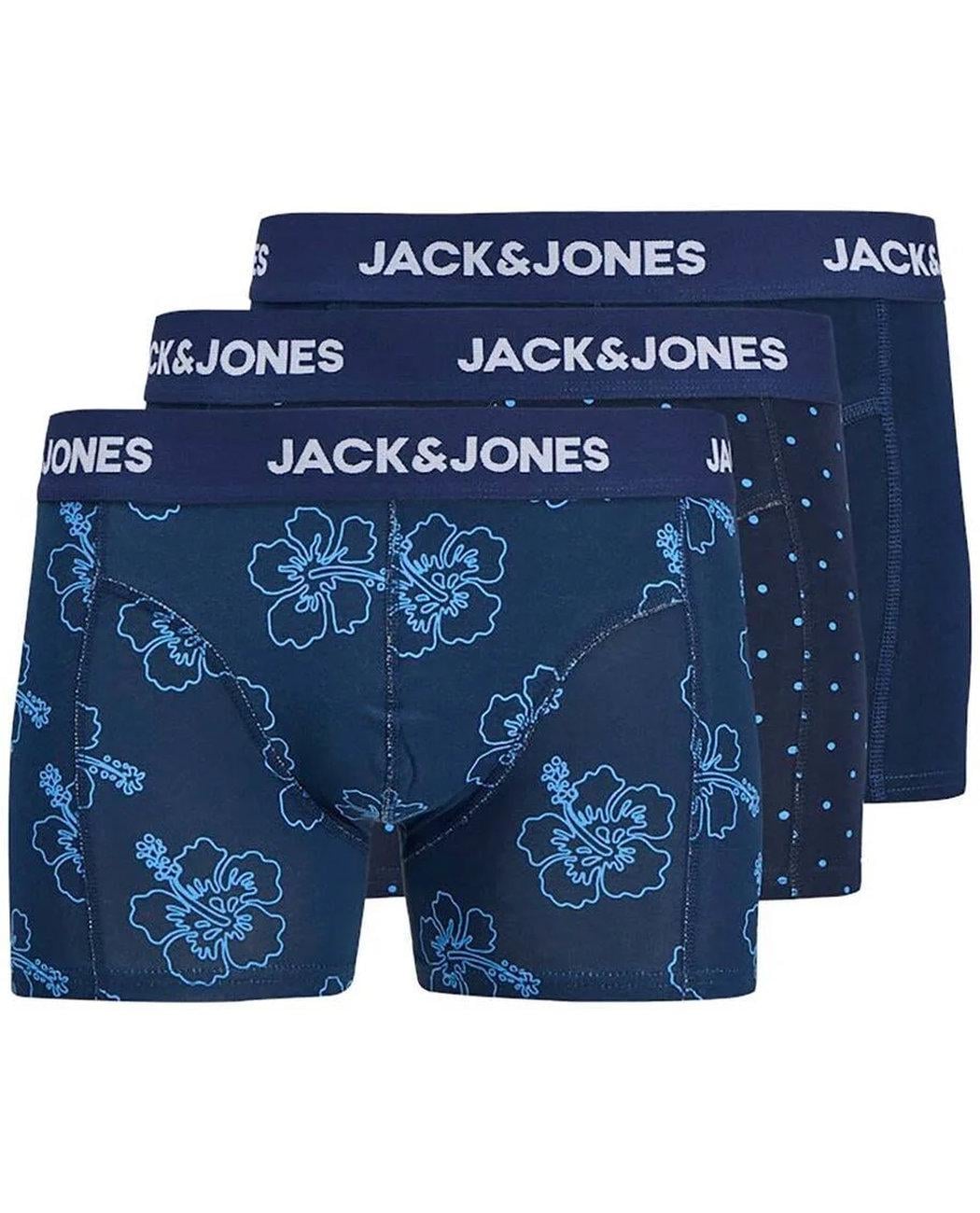 Набор трусов-боксеров мужских Jack & Jones Anthony 12298171PBL 3 шт. XL Синий (5715869175138)