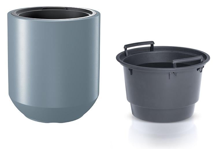 Горщик для квітів Prosperplast HEOS H-44 см круглий з вкладником Світло-сірий