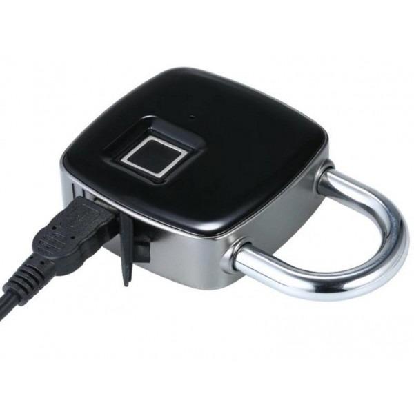Замок навесной со сканером отпечатка пальца IP 65 и USB зарядкой (0eee9626) - фото 1