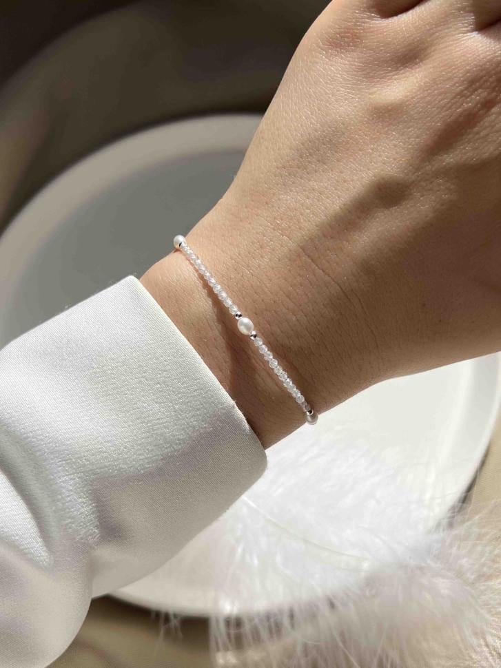 Браслет з перлинами Білий (5087)