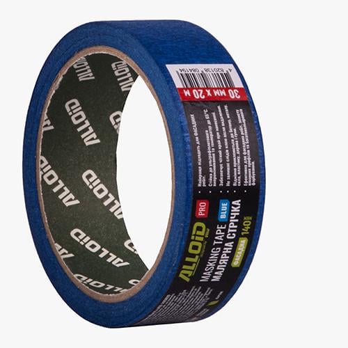 Лента малярная Alloid Pro фасадная синяя 30 мм х 20 м 140 мкм