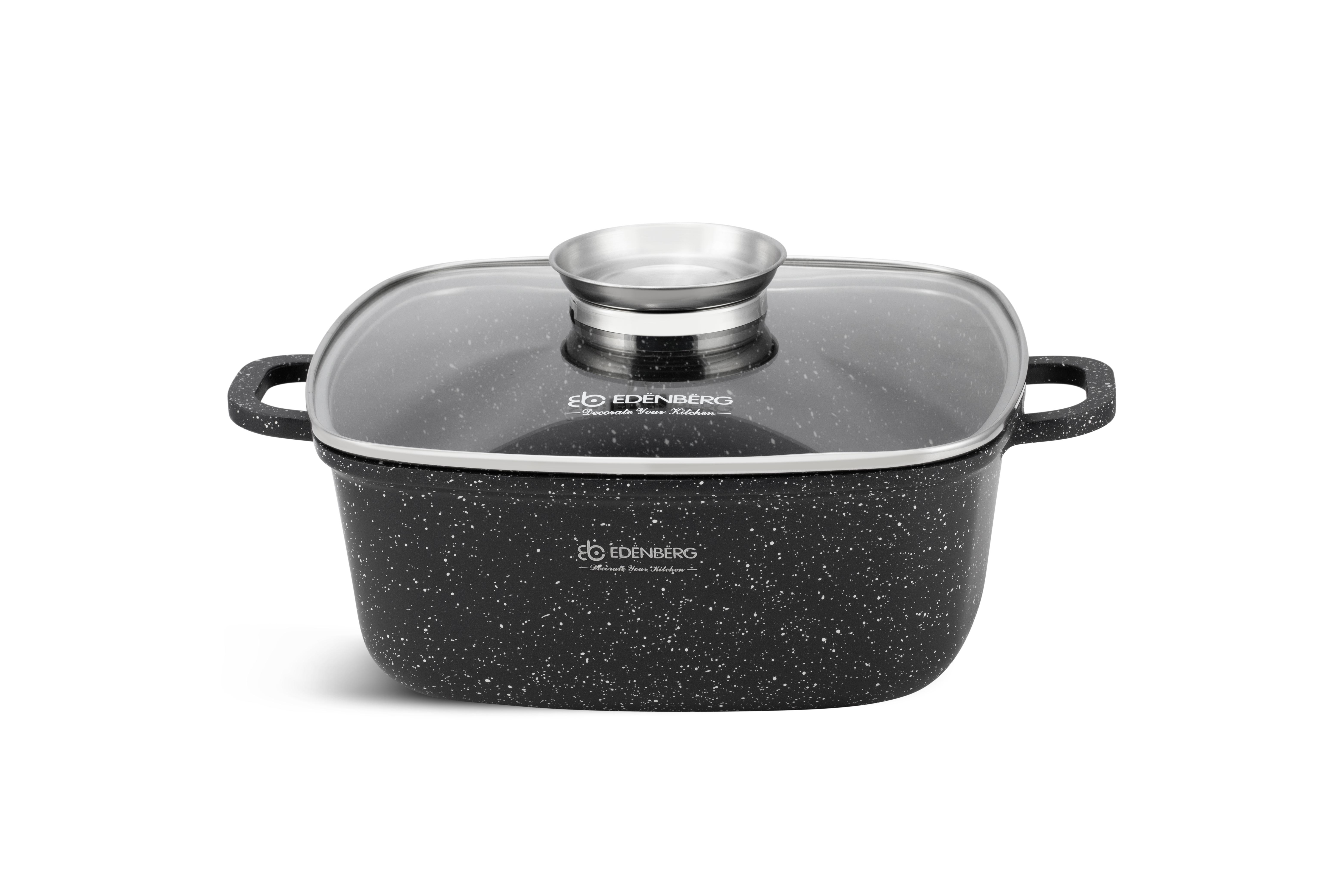 Котел-кастрюля Edenberg с крышкой и антипригарным мраморным покрытием 2,8 л 20 см (EB-8111)
