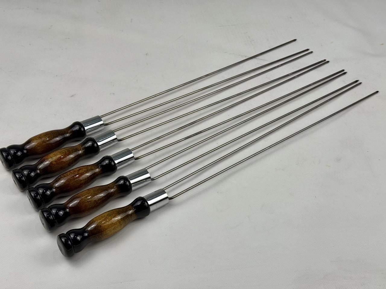 Набор шампуров для грибов и овощей GrillMaster Премиум 5 шт. из нержавеющей стали деревянная ручка 62 см (10-164-SH-3126)