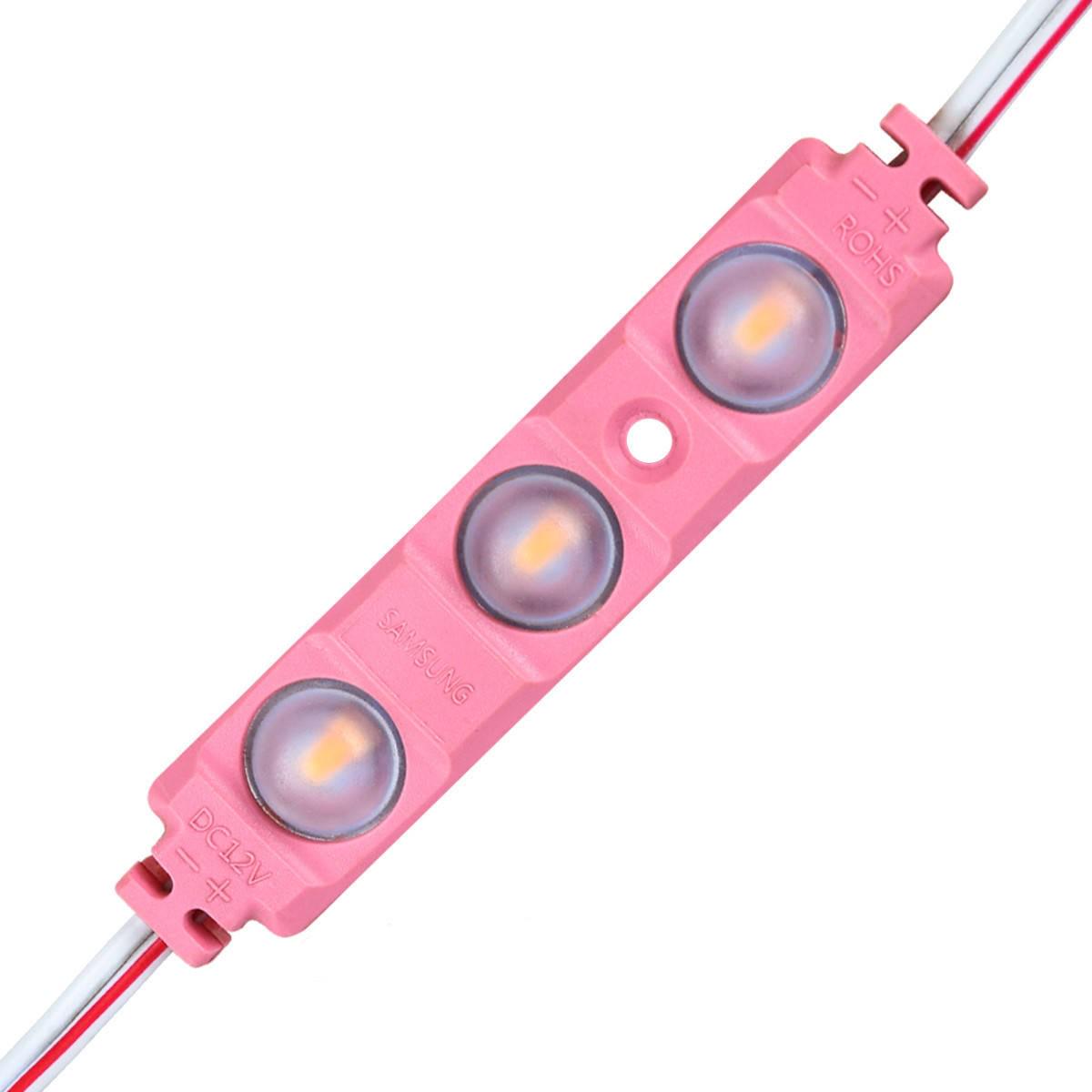 Светодиодный модуль MTK 5730-3LED-P с линзой 1,5W Розовый (27770957)