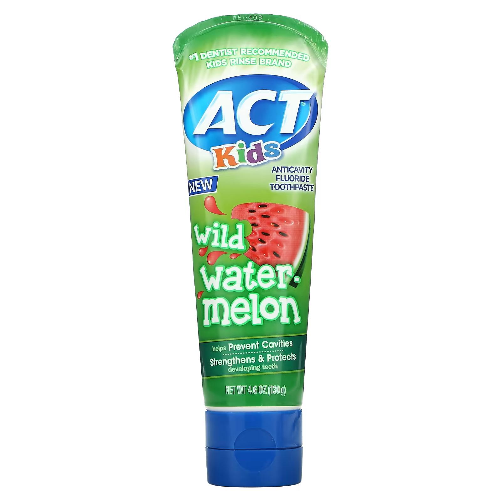 Зубная паста дестская Act Kids Anticavity Fluoride Toothpaste Wild Watermelon 130 g