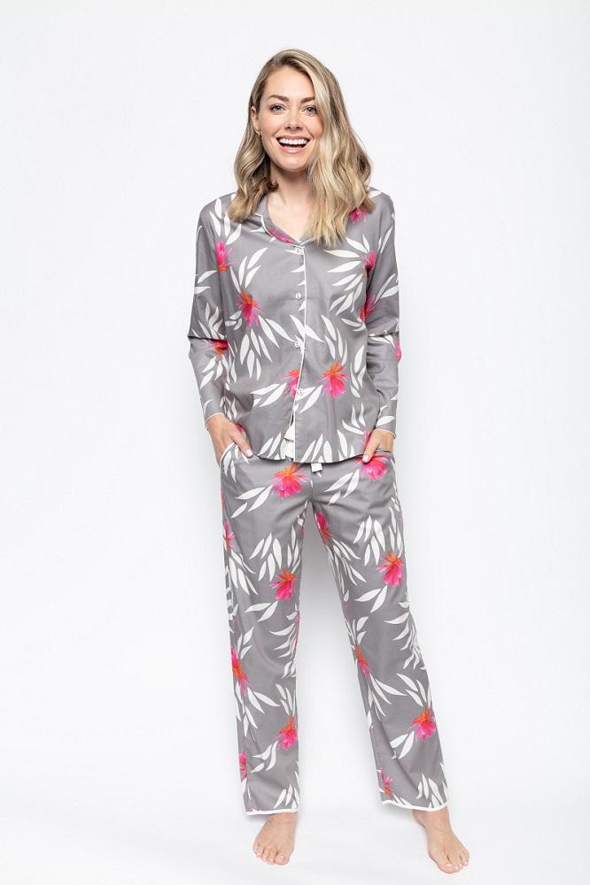 Пижама женская Cyberjammies Mallory 9019-9020 22 с цветочным принтом 4XL Серый (5051877378001) - фото 1