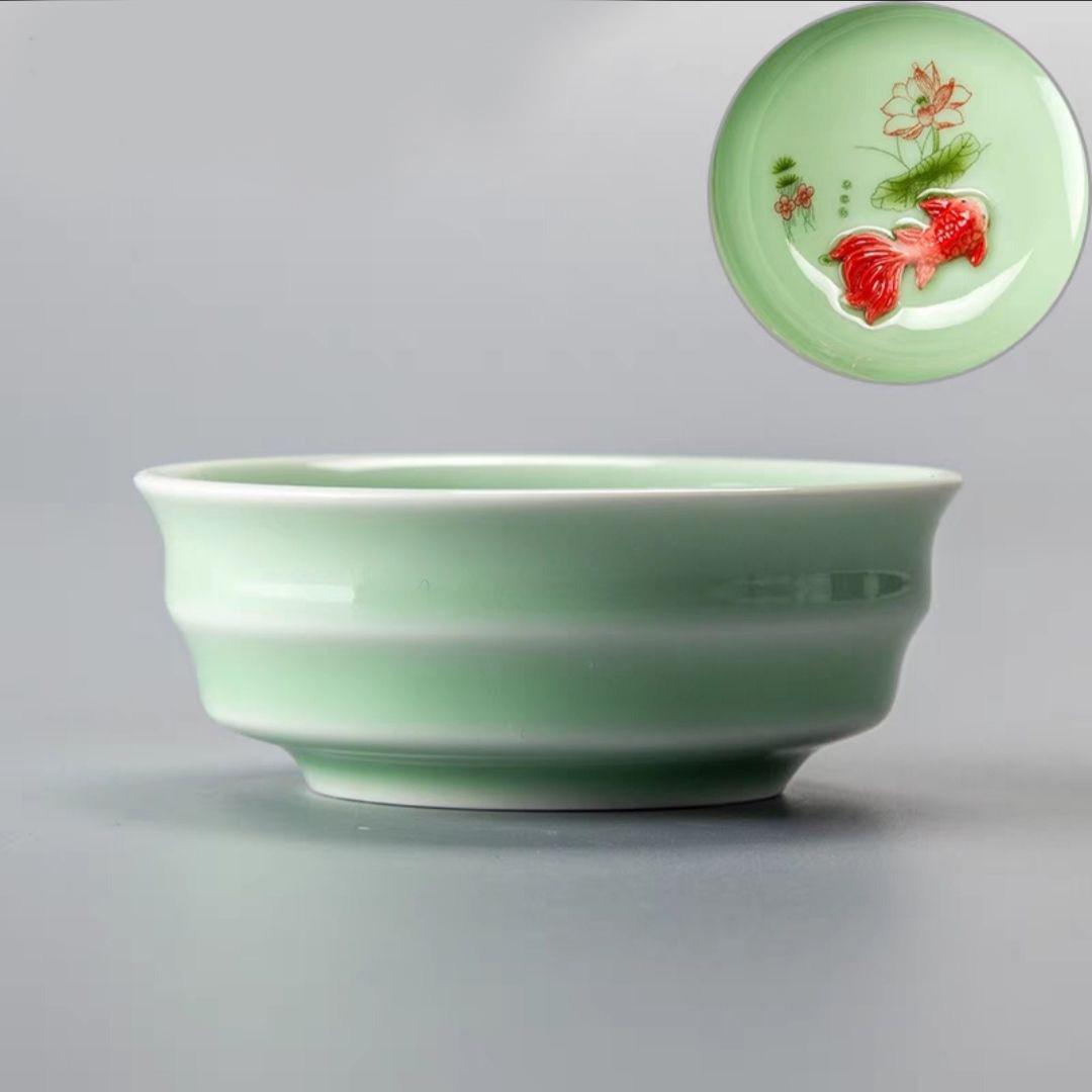 Пиала керамическая с рыбкой 60 мл Зеленый - фото 2 Пиала керамическая с рыбкой 60 мл Зеленый - фото 2