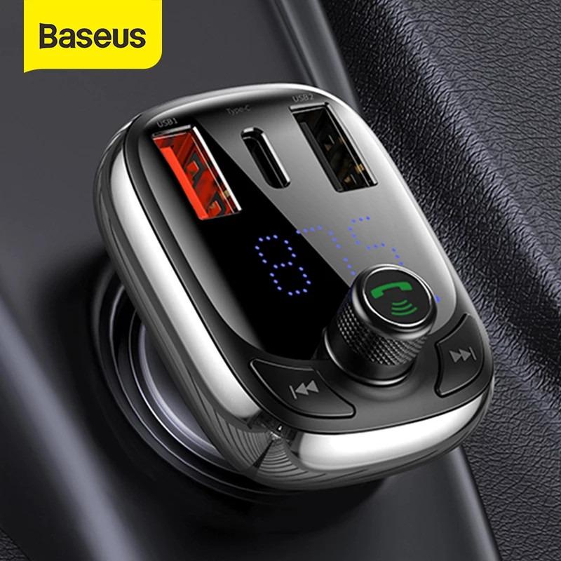 Зарядное устройство автомобильное Baseus Type-s Bluetooth MP3 charger с FM-модулятором Black (CCTM-B01) - фото 2