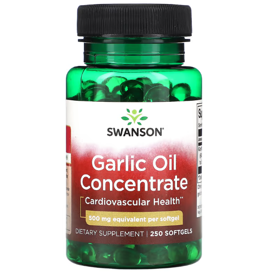 Добавка натуральная Чесночное масло Swanson Garlic Oil Concentrate 500 мг 250 софтгель