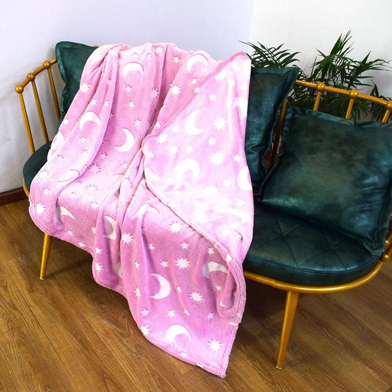 Плед що світиться в темряві BLANKET із зірками 120х150 см Pink (4727bacd) - фото 1