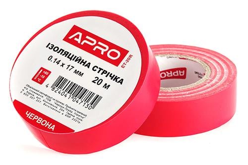 Ізострічка Apro 140 мкм 17 мм 20 м 1 шт. Червоний