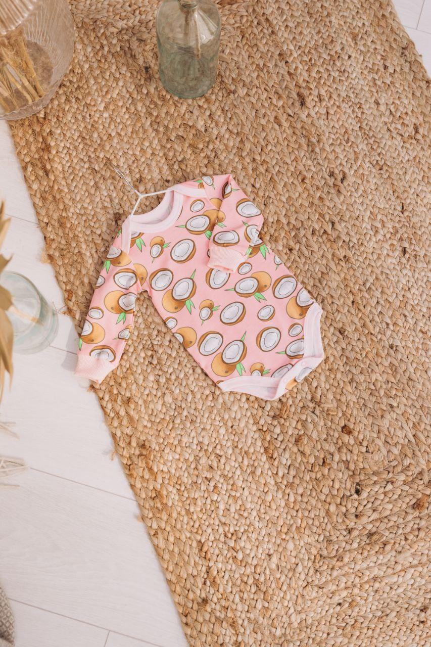 Боди стрейч кулир длинный рукав Кокос 56 см (2679520987)