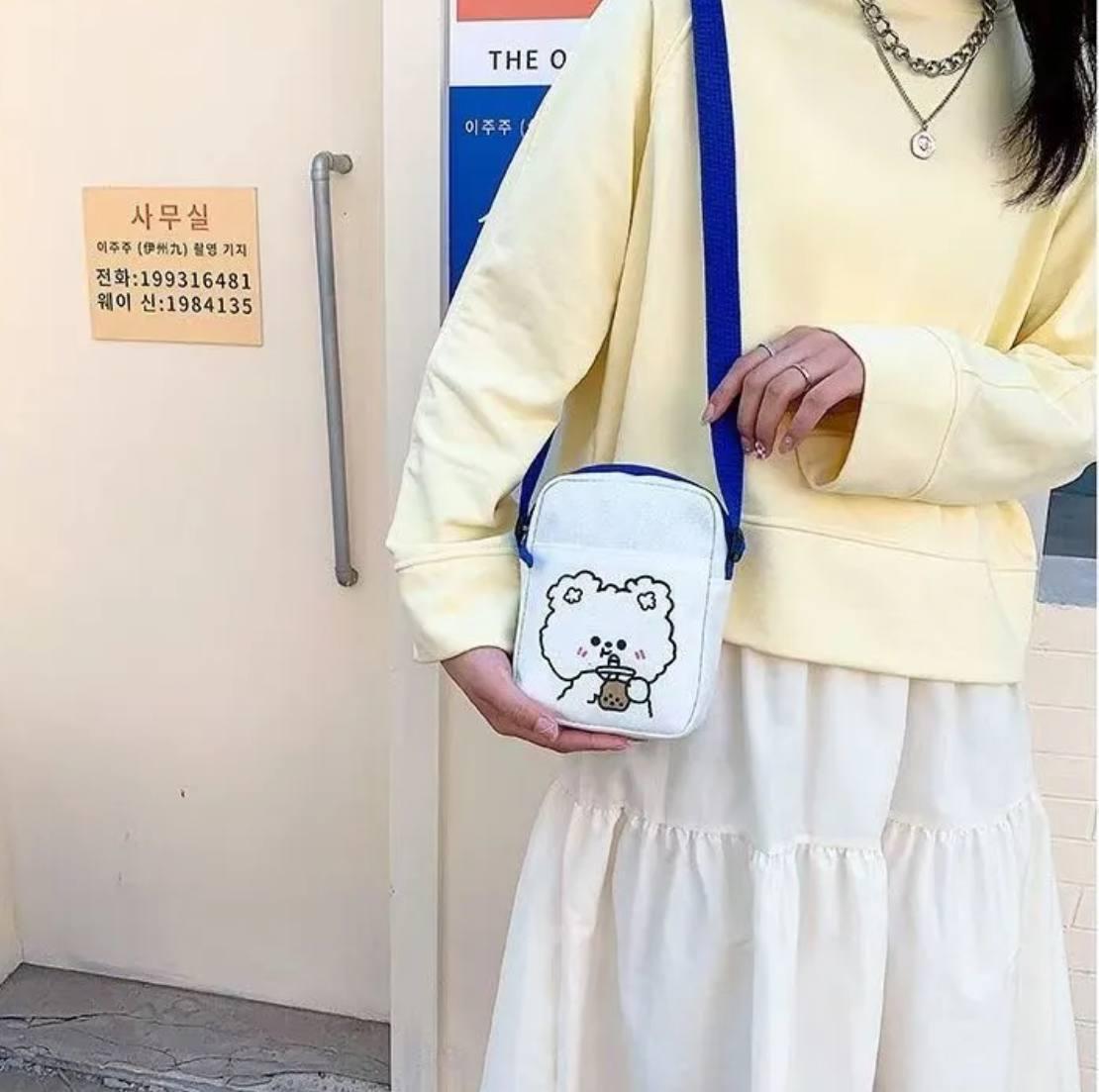 Сумка с медвежонком для девочки с карманами Белый - фото 3 Сумка с медвежонком для девочки с карманами Белый - фото 3