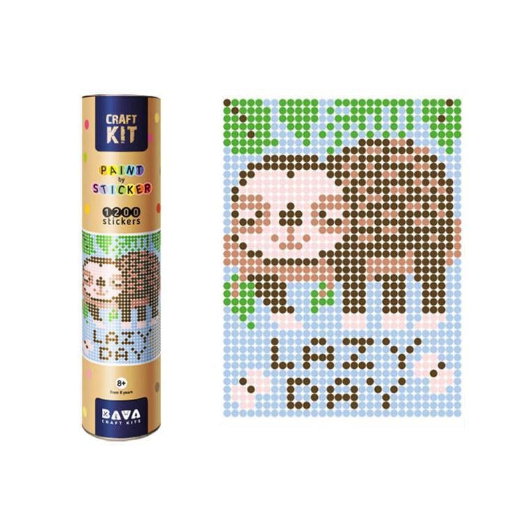 Картина за номерами стікерами Умняшка Лінивий 1821 в тубусі 1200 стікерів 33х48 см (RLT12753)