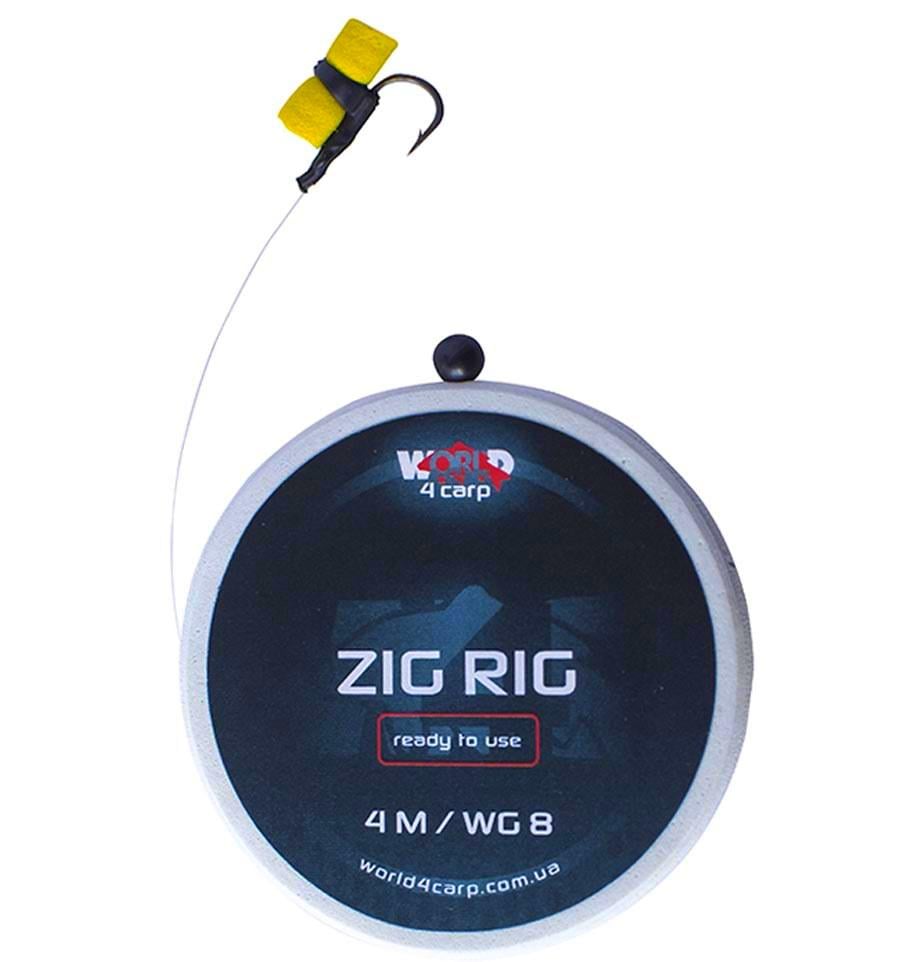 Поводок W4C Zig Rig Eva foam с адаптером и пеной/гачок Wide gape №8