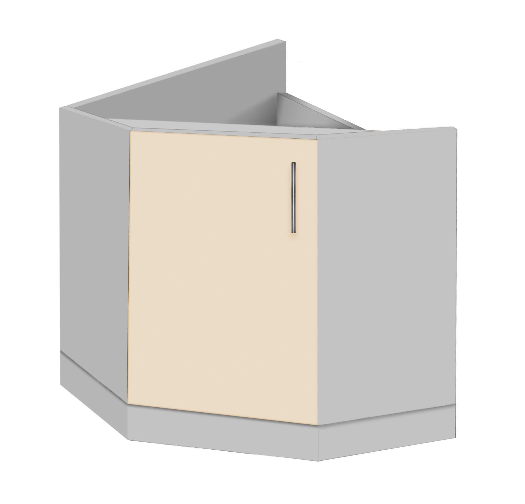 Тумба кутова кухонна МАКСІ-МЕблі під врізну мийку №1 без стільниці Сірий/Ваніль (80136)