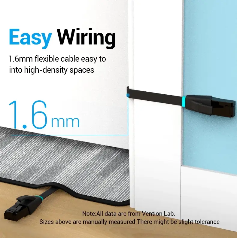 Патч-корд RJ45 Vention 2 м CAT6 1000 мбіт/c Чорний (1604224214) - фото 4 Патч-корд RJ45 Vention 2 м CAT6 1000 мбіт/c Чорний (1604224214) - фото 4