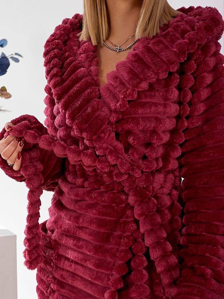 Халат жіночий махровий Romance Style Woman 20768 Шарпей XL Бордовий (X-0005-XL) - фото 2 Халат жіночий махровий Romance Style Woman 20768 Шарпей XL Бордовий (X-0005-XL) - фото 2