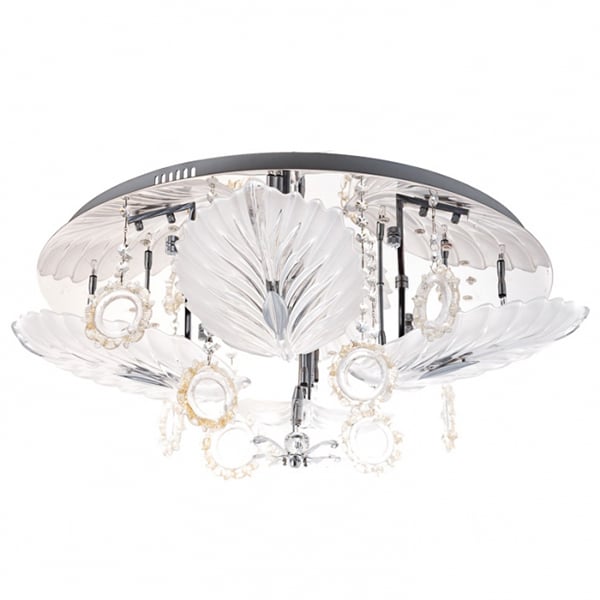 Люстра пристельова Flora зі скляними листочками 6 ламп (RL018)