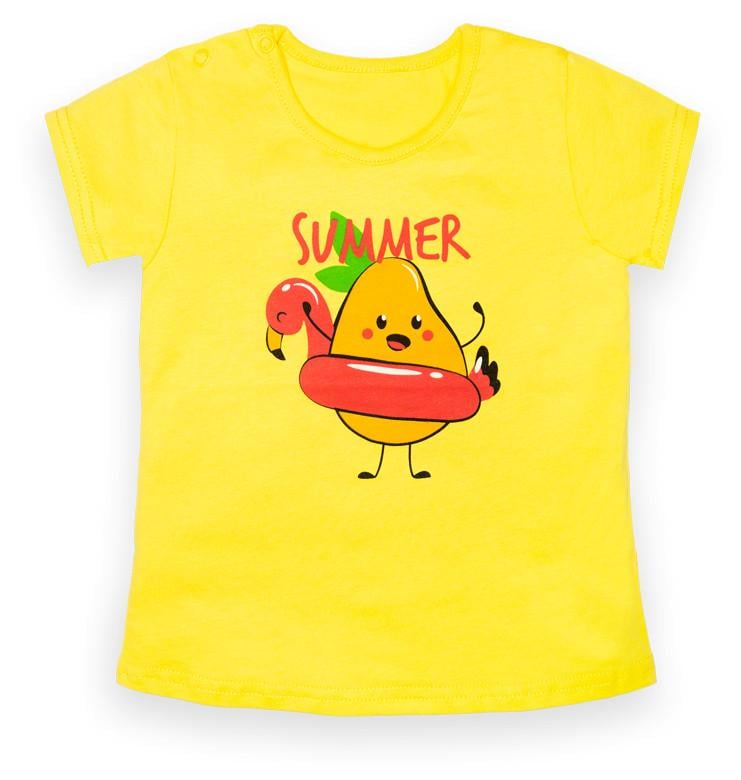 Футболка детская хлопковая для девочки Gabbi FT-22-6/1 Hello 98 см Желтый (13135)