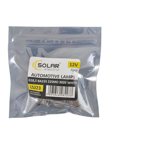 Автолампа LED Solar 12V G18.5 BA15s 22smd 3020 4 шт. White