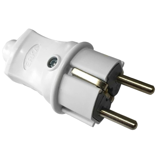 Вилка із заземленням пряма ERKA 1002 євро 16А Білий (29466174)