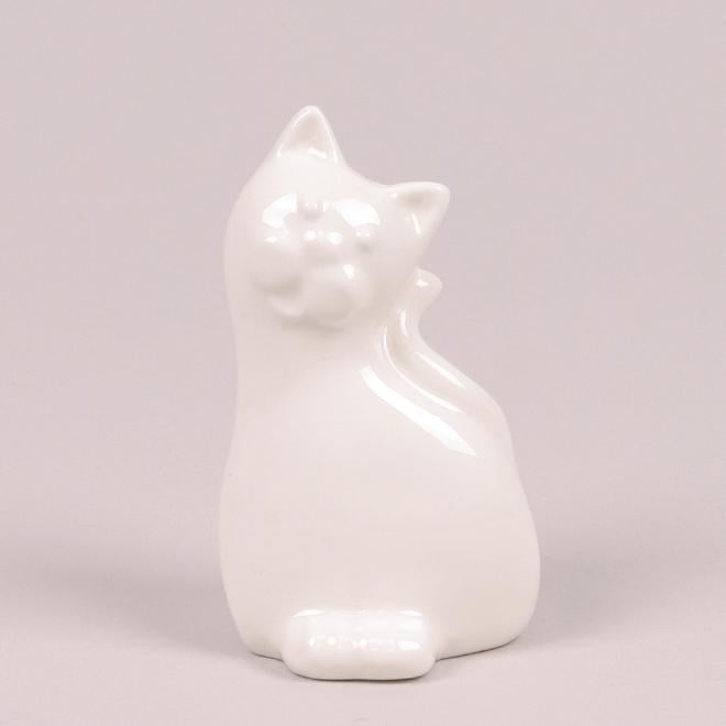 Солянка керамическая Котик белая 9,5 см (32743)