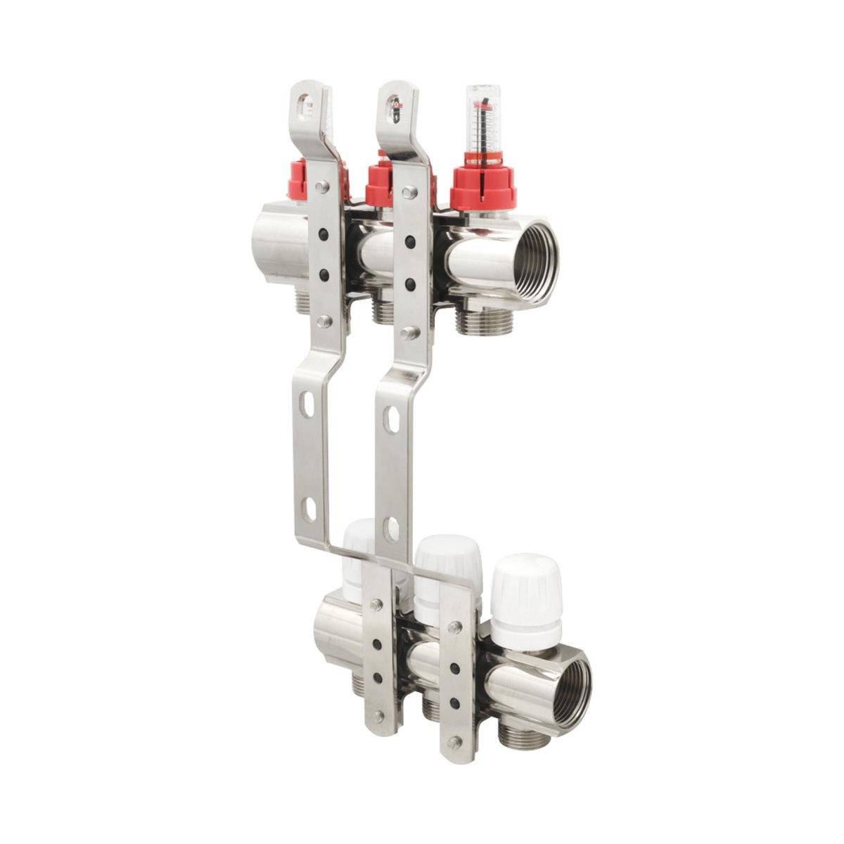 Коллектор Polmark 1x3/4 3 выхода с термоклапанами и расходомерами PBMF103 - фото 2