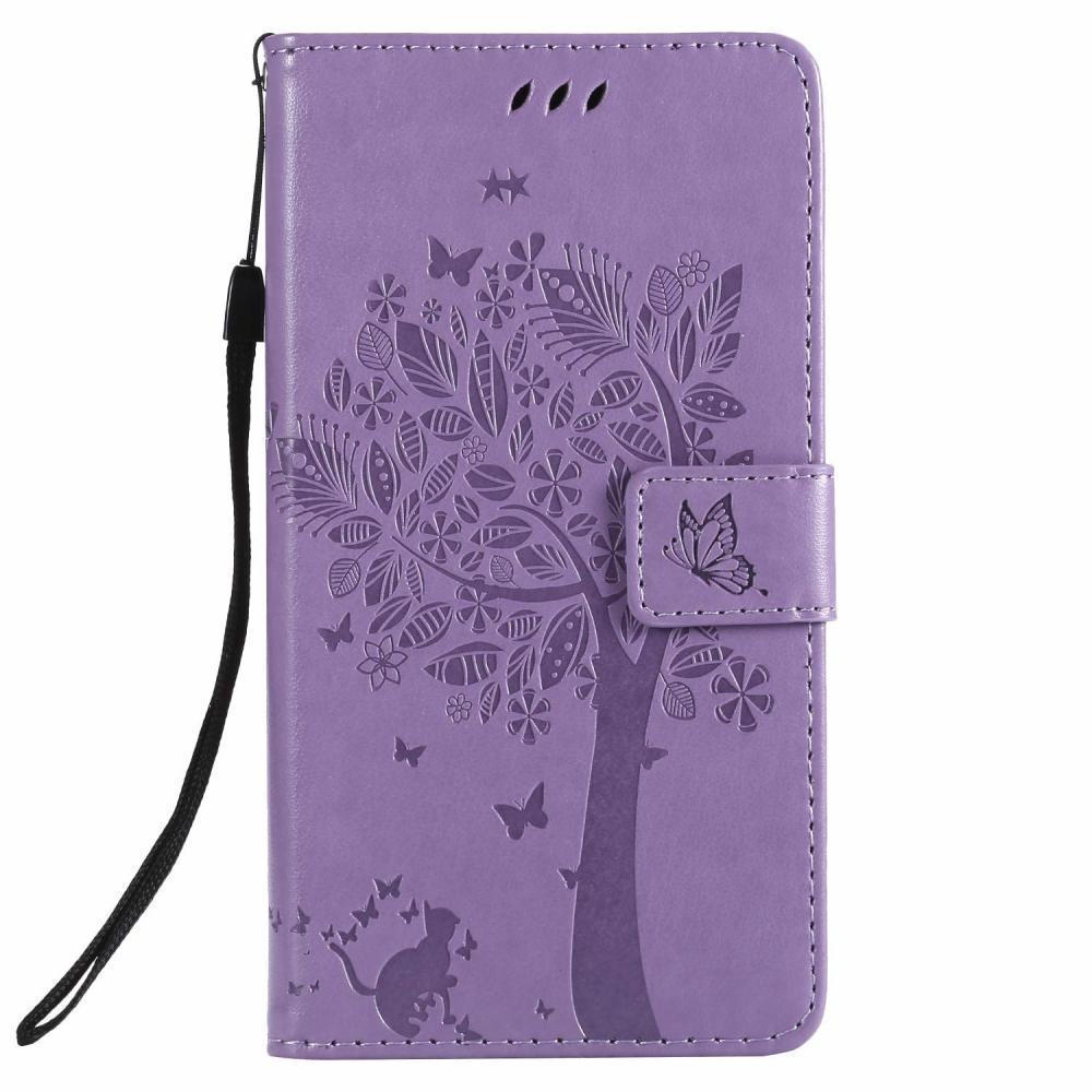Чехол для Xiaomi Redmi Note 7 (рисунок кот и дерево) Lilac (09345-3B)