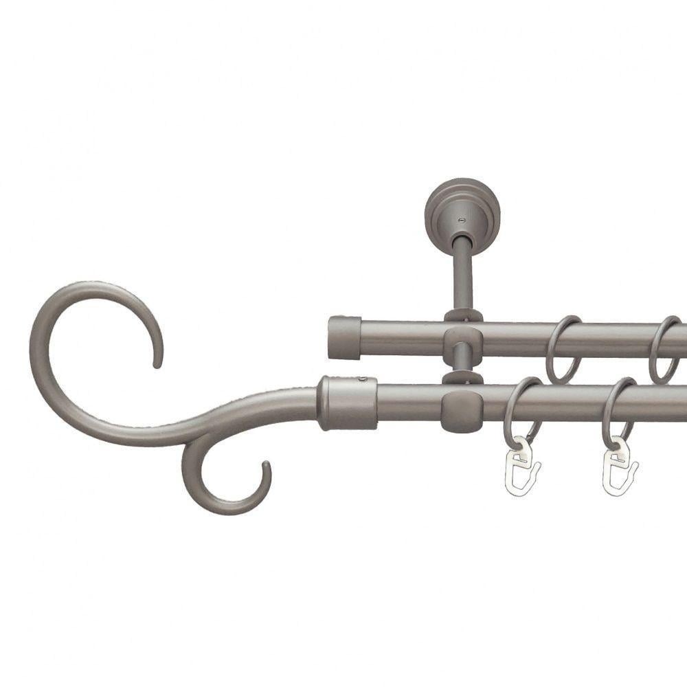 Карниз для штор Orvit Крюк двухрядный гладкий 16/16 мм 200 см Сатин (6098915)