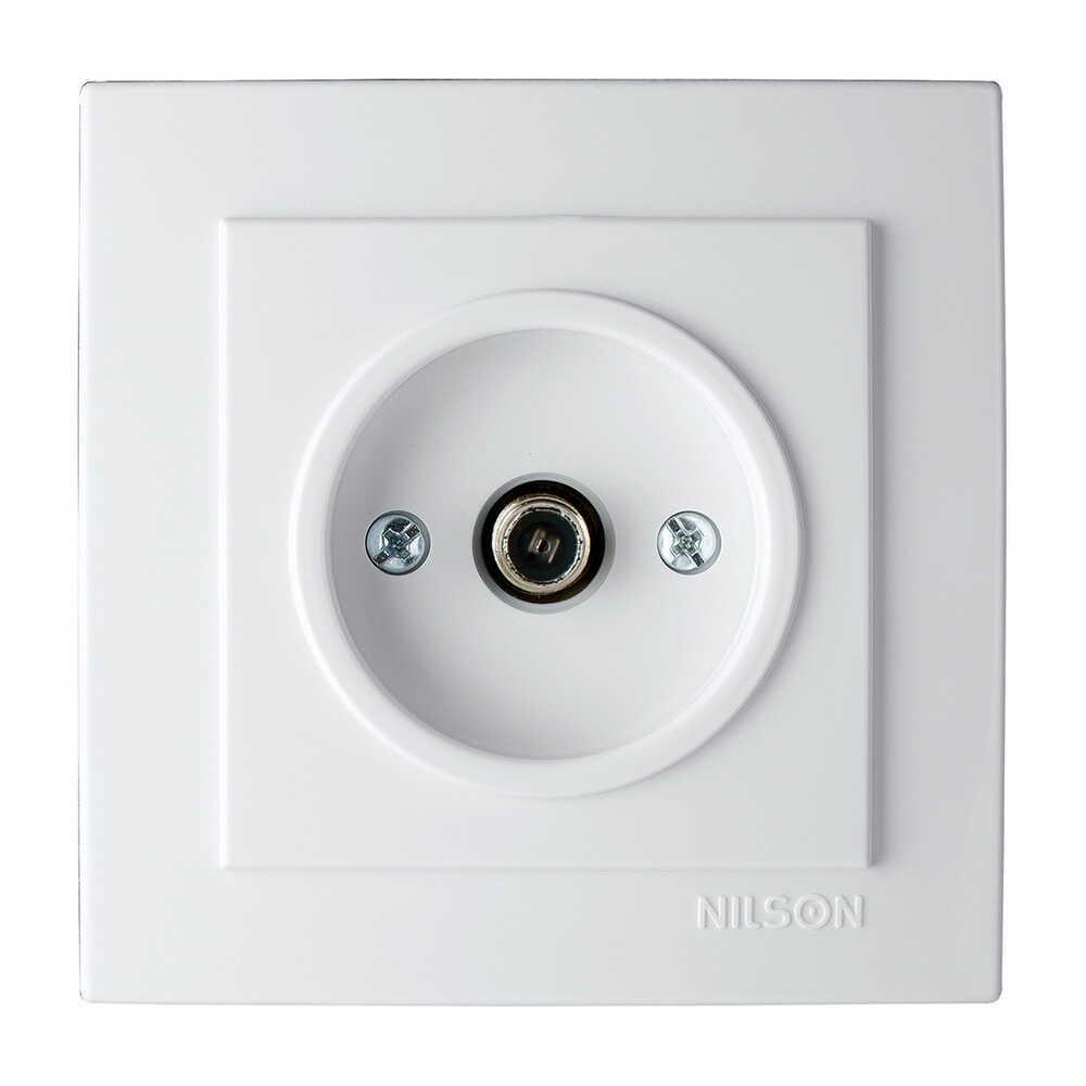 Розетка Nilson Touran одинарна SAT F-роз'єм Білий (24111065)