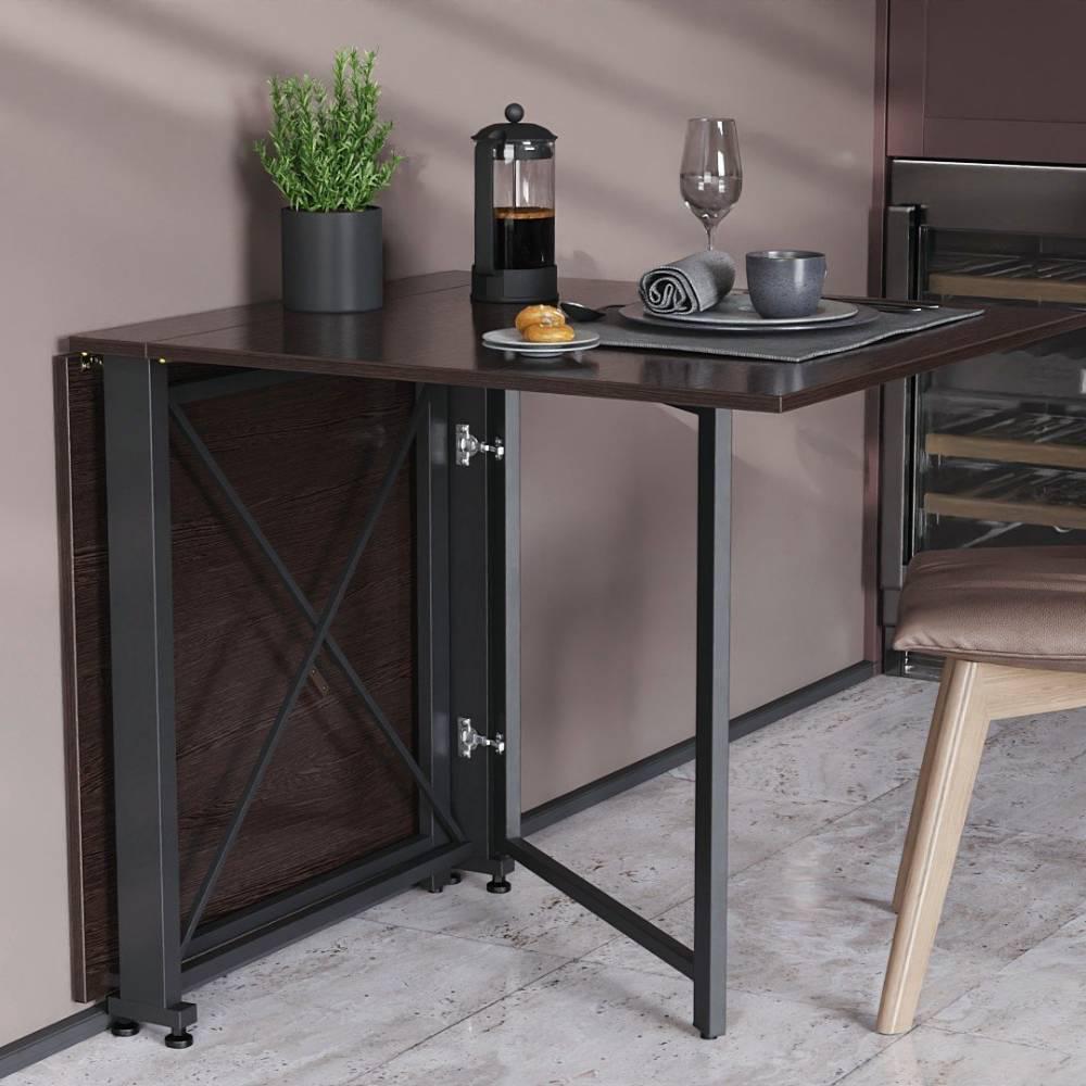 Стол-книга трансформер Ferrum-decor Орион 2 металл/ДСП 16 мм 750x1520x730 мм Черный/Венге Магия (FRD-105428)