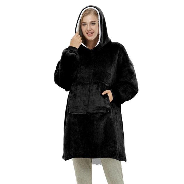 Толстовка Huggle Hoodie с капюшоном и рукавами Черный (ws96134-3) - фото 4 Толстовка Huggle Hoodie с капюшоном и рукавами Черный (ws96134-3) - фото 4