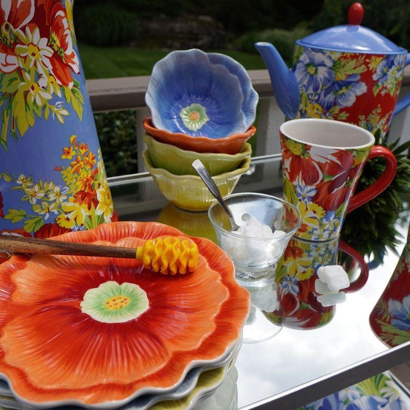 Блюдо Certified International у вигляді 3D квітки Феєрія квітів D 28,5 см Червоний (31415) - фото 3 Блюдо Certified International у вигляді 3D квітки Феєрія квітів D 28,5 см Червоний (31415) - фото 3