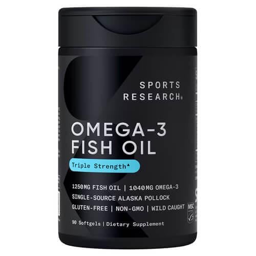 Омега-3 Sports Research Omega-3 Fish Oil Triple Strength 90 Softgels (SRE-01183)