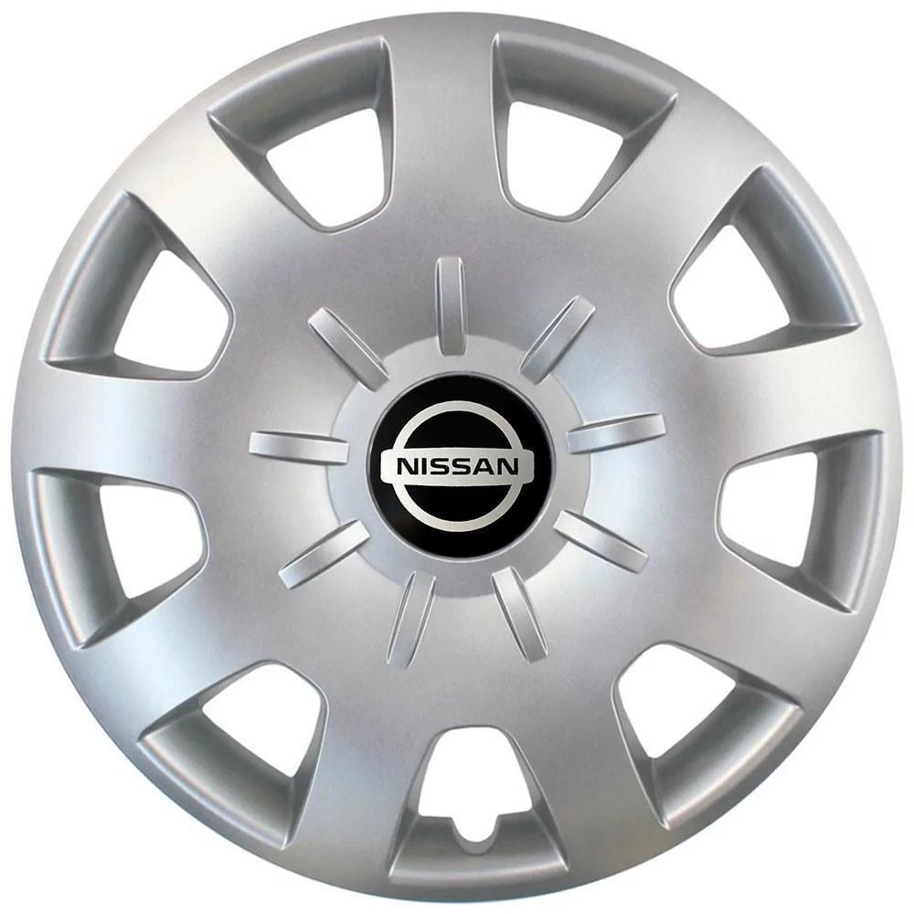 Колпаки автомобильные модельные  SJS 314 с логотипом Nissan R15 4 шт. Серебрянный