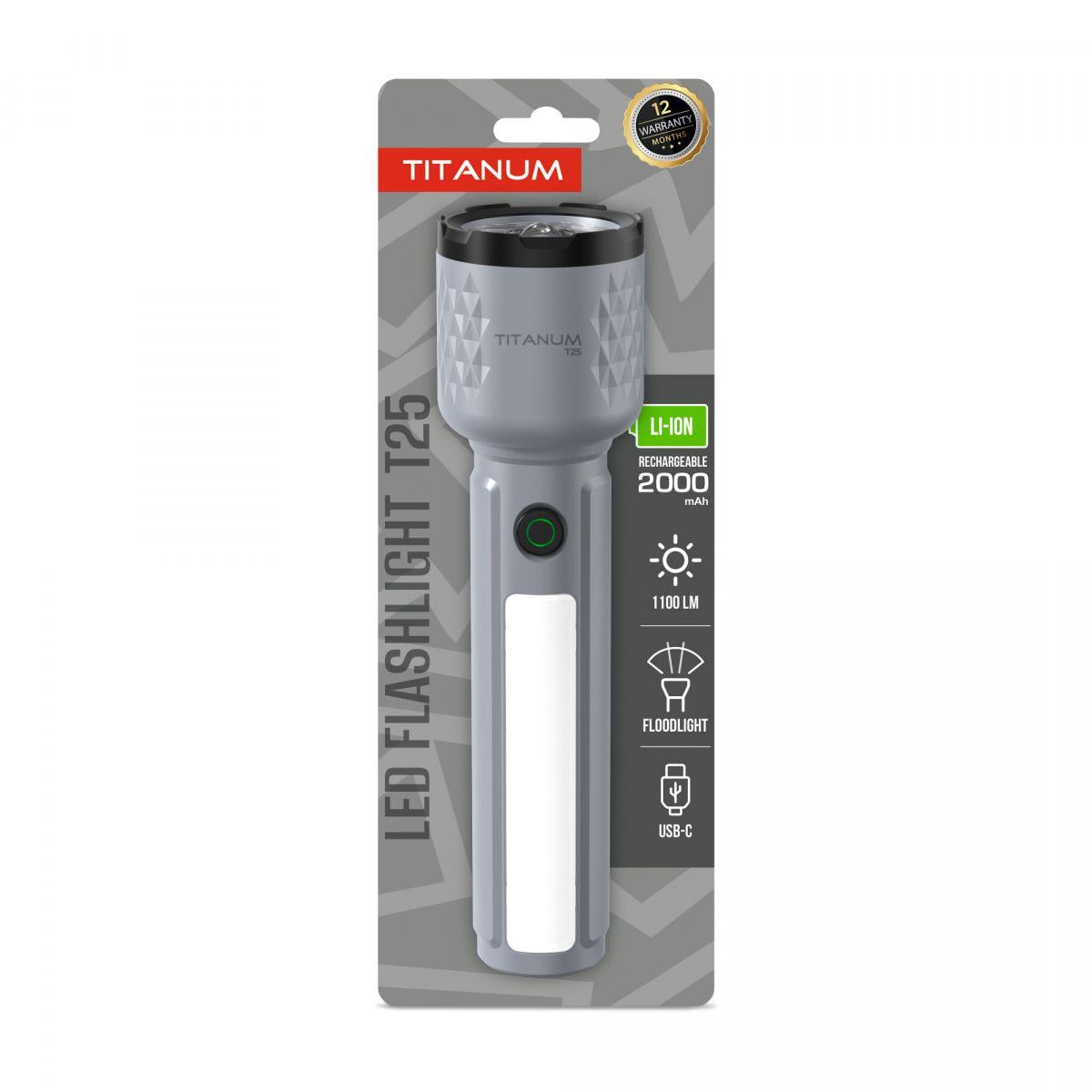 Фонарик светодиодный TITANUM TLF-T25 1100Lm Gray