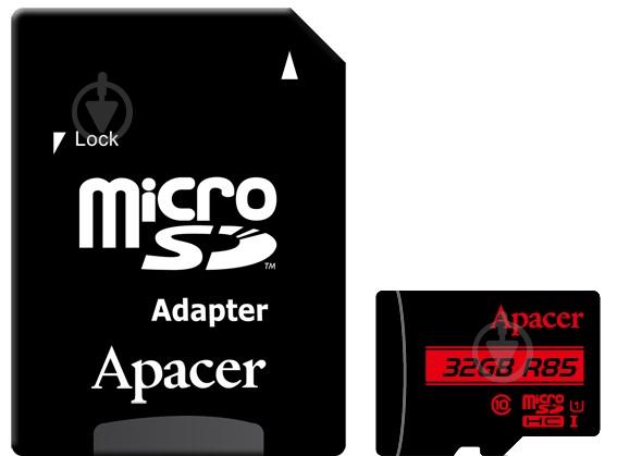 Карта памяти Apacer microSDHC 32GB UHS-I U1 Class 10 (AP32GMCSH10U5-R) + SD адаптер (6351848)