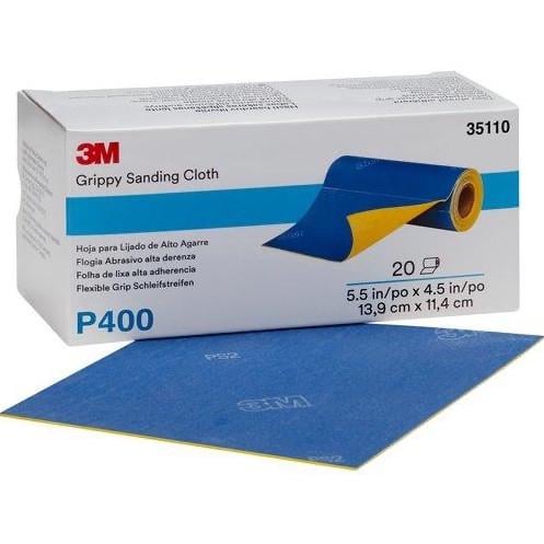 Лист абразивный в рулоне гибкие 3M Grippy Sanding Cloth 139x114 мм 20 шт. P400