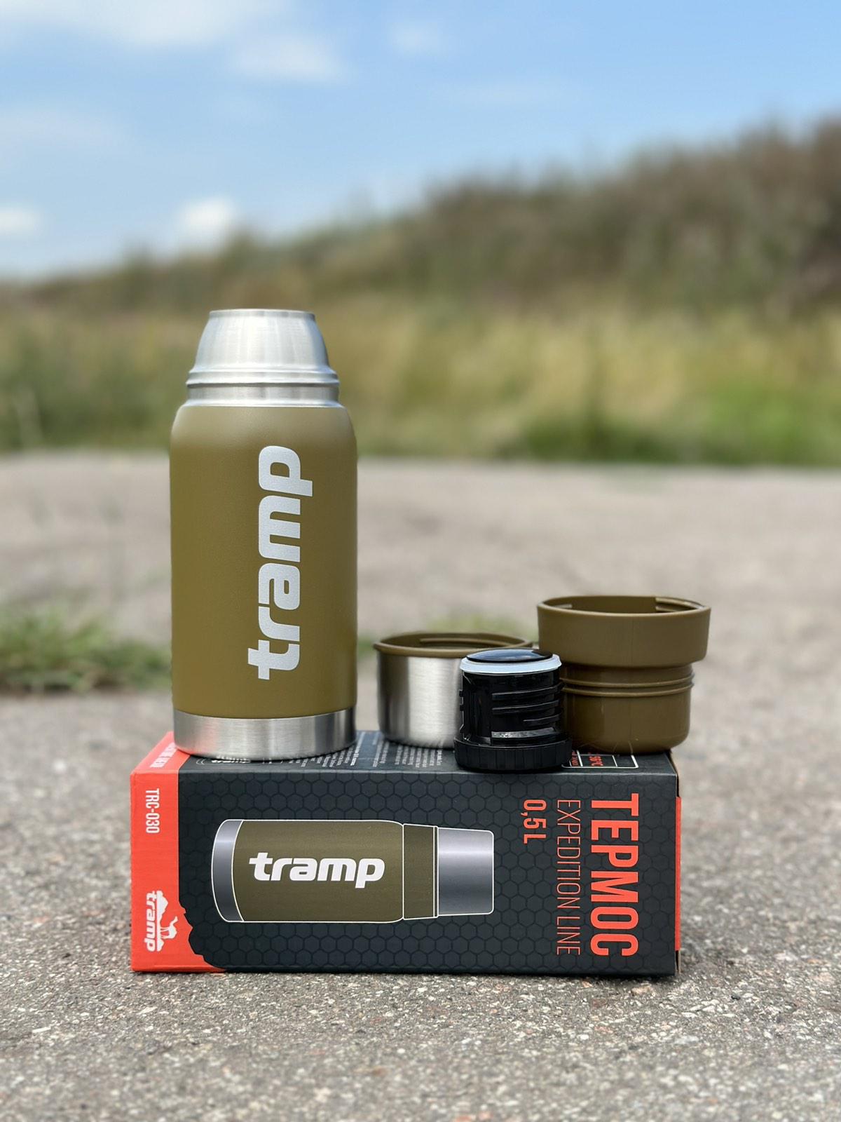 Термос для напитков Tramp expeditio с нержавейки держит 24 ч. 0,5 л (TRC-030-olive) - фото 2