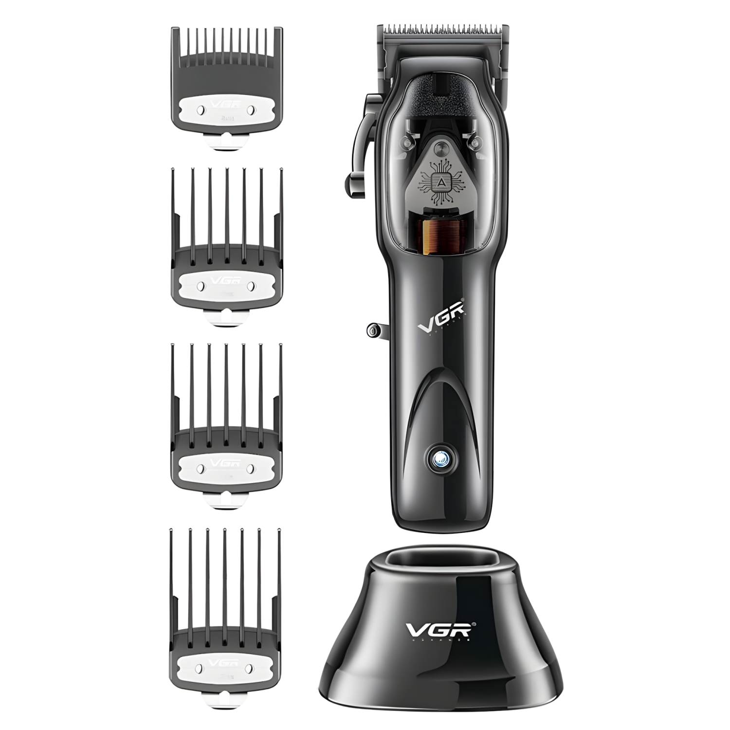 Машинка для стрижки волос VGR V-653 беспроводная аккумуляторная с насадками