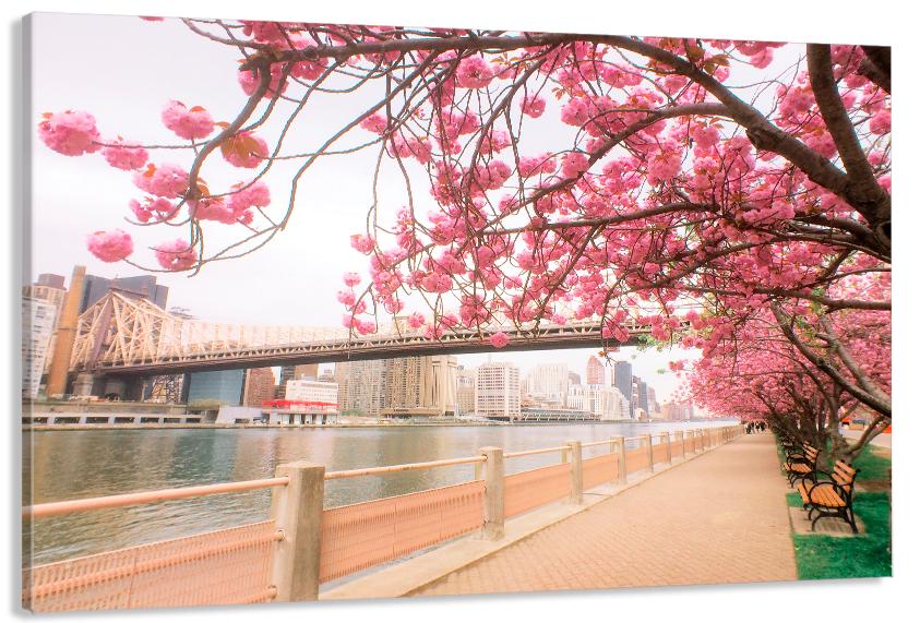 Картина на холсте в гостиную/спальню Сакура 80х120 см(MLP_363)