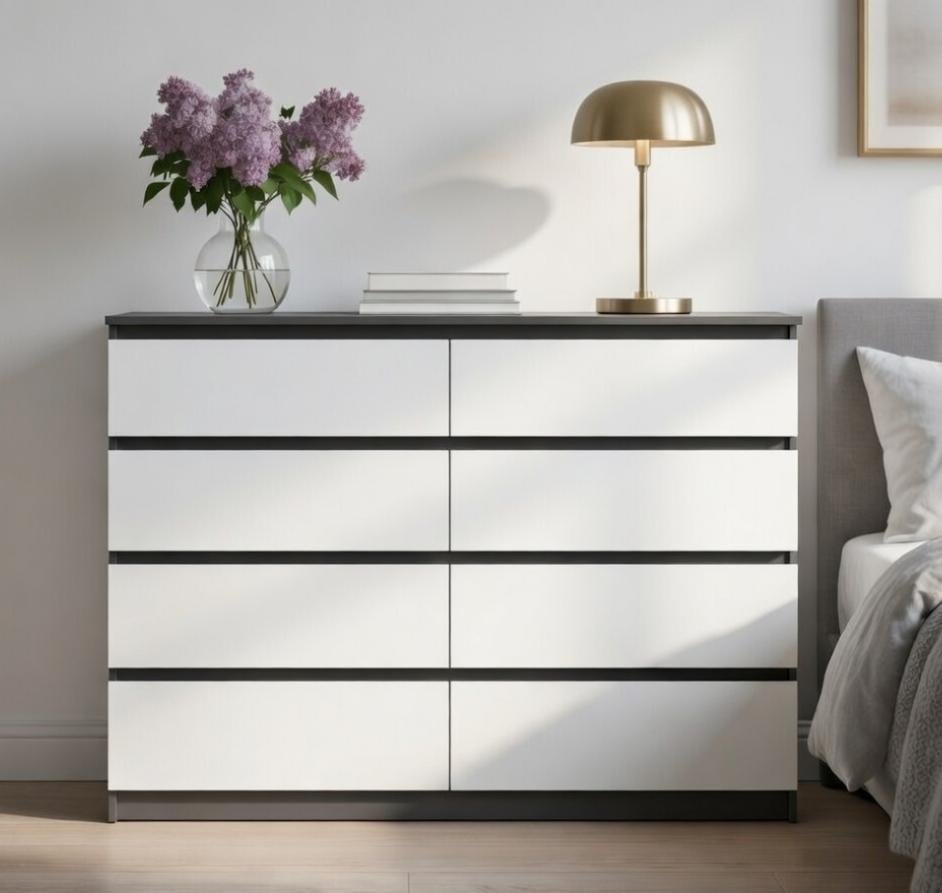 Комод великий Майстер Форм Брайт 1300х376х950 мм Антрацит/Білий (20100)