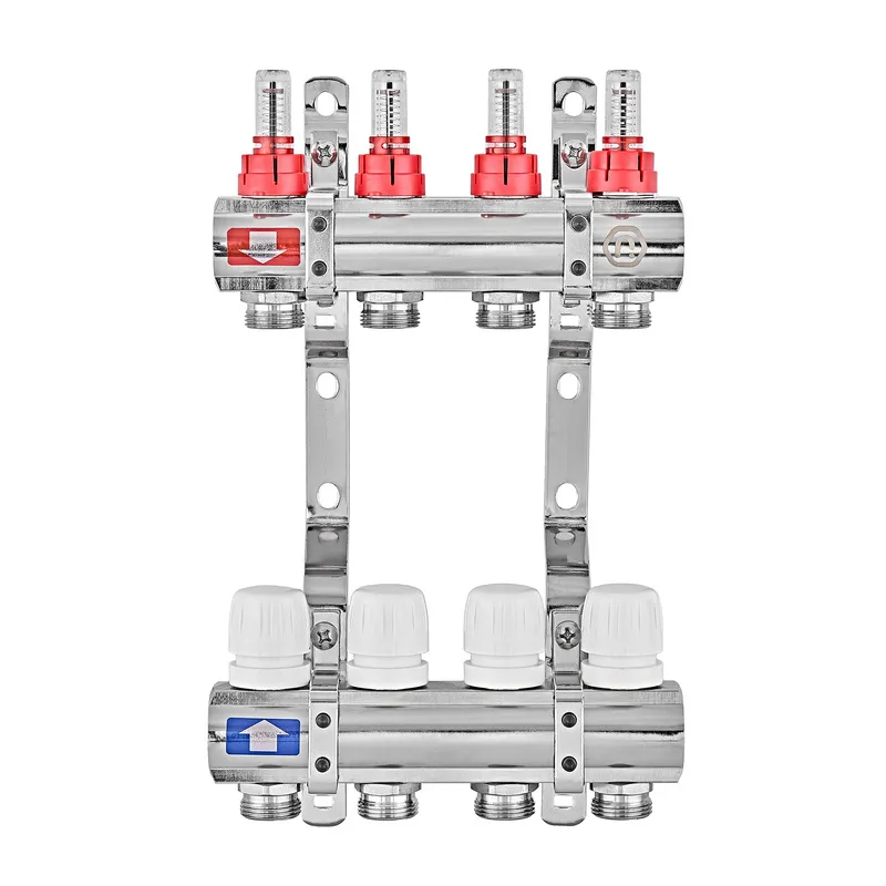 Коллекторный блок с расходомерами EUROPRODUCT EP.B3110-04-1 1" 4 выхода латунь (EP6192)