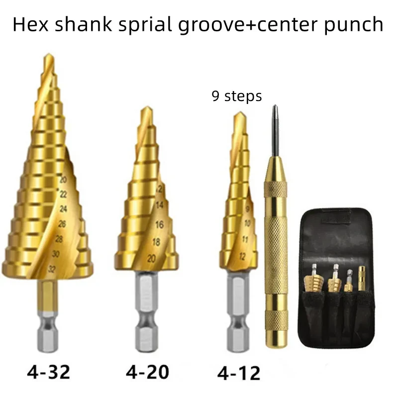 Набір свердл по металу конусних ступеневих з титановим покриттям в чохлі 3 шт. 12/20/32 мм (1083F) - фото 4