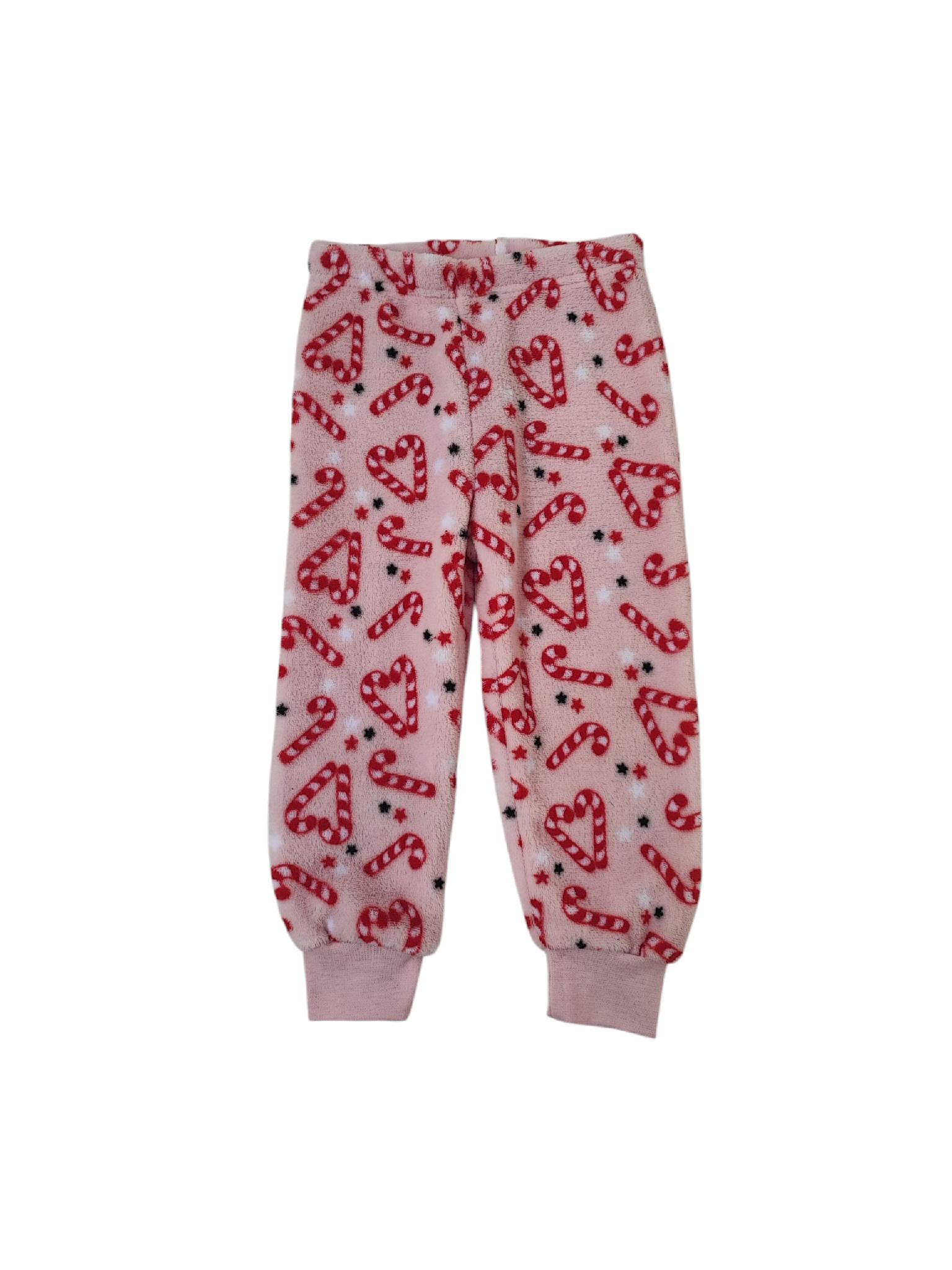 Штани піжамні для дівчинки теплі плюшеві 92 см Рожевий (25101055)