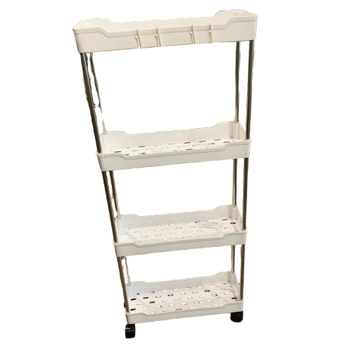 Етажерка на коліщатках на колесах 4 яруси 85х35х13 см Білий (23864211) - фото 6 Етажерка на коліщатках на колесах 4 яруси 85х35х13 см Білий (23864211) - фото 6
